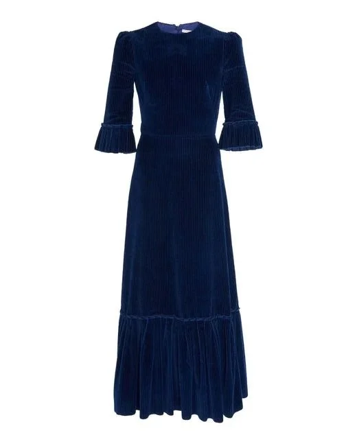 The Vampire's Wife Festival Midi Dress in Navy Corduroy — UFO No More
